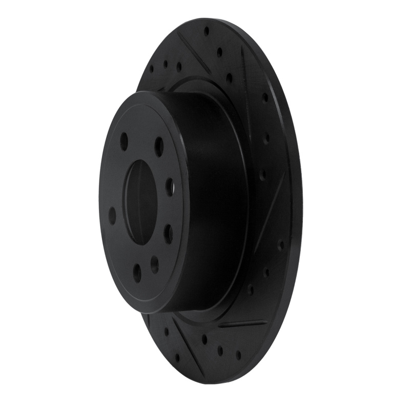 Saab 9-5 Brake Rotor (1) - Rear Right - R1 Concepts - Drilled & Slotted - Black - `99-`10